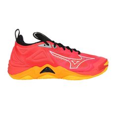 MIZUNO WAVE MOMENTUM 3 男排球鞋-運動 螢紅白黑橘