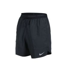 NIKE 男運動短褲-DRI-FIT 慢跑 路跑 三分褲 反光 平織 黑白