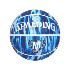 SPALDING 大理石系列-#7橡膠籃球#42435-訓練 運動 室內外 7號球 丈青水藍白