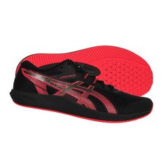 ASICS HYPER RACER 男女田徑訓練鞋 黑亮紅