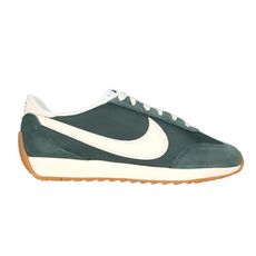 NIKE W PACIFIC 女復古休閒鞋-經典 皮革 森林綠米白