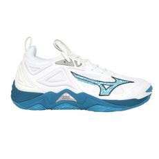 MIZUNO WAVE MOMENTUM 3 女排球鞋-訓練 運動 美津濃 白水藍湖藍