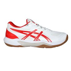 ASICS GEL-TACTIC 13 男女排球鞋-2E-排球 訓練 亞瑟士 白紅銀