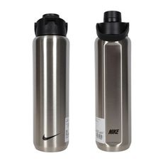 NIKE RECHARGE 大口徑保冷瓶 24OZ-水壺 慢跑 登山 單車 銀黑