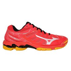 MIZUNO WAVE VOLTAGE 男排球鞋-訓練 運動 美津濃 螢紅黑白銀