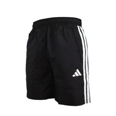 ADIDAS 男運動短褲-五分褲 慢跑 訓練 休閒 愛迪達 黑白