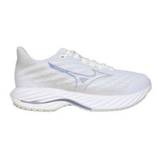 MIZUNO WAVE RIDER 28 SW 女慢跑鞋-4E-超寬楦 運動 淺灰藍白