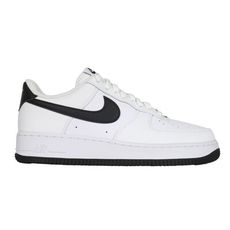 NIKE AIR FORCE 1 07 男運動休閒鞋-皮革 經典 銀標 白黑