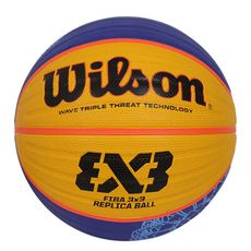 WILSON FIBA 3X3 指定用球 PARIS橡膠籃球 #6-6號球 藍黃橘黑