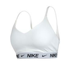 NIKE 女輕度支撐運動內衣-DRI FIT 韻律 瑜珈 運動背心 BRA 慢跑 白灰黑