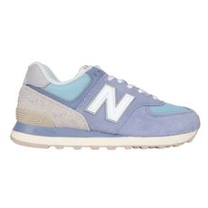 NEWBALANCE 女復古休閒運動鞋-574系列 麂皮 慢跑 NB N字鞋 靛藍綠白