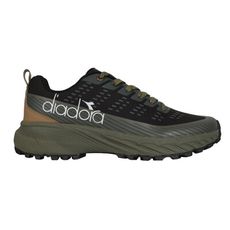 DIADORA 男極速巔峰防潑水越野慢跑鞋-登山 路跑 運動 避震 黑軍綠白