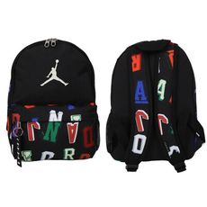 NIKE JORDAN 兒童小型雙肩包-雙肩包 肩背包 旅行包 黑白紅綠紫