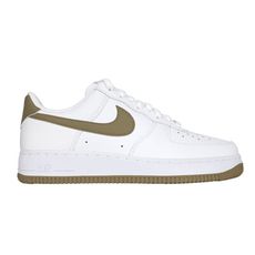 NIKE AIR FORCE 1 07 男運動休閒鞋-皮革 復古 經典 白橄欖綠