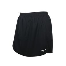 MIZUNO 女羽球短裙-台灣製 褲裙 吸濕排汗 抗UV 羽毛球 美津濃 黑白