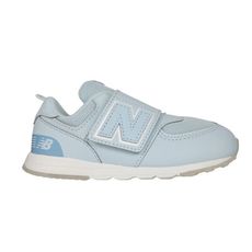 NEWBALANCE 男小童復古慢跑鞋-魔鬼氈 寬楦 NB 水藍白