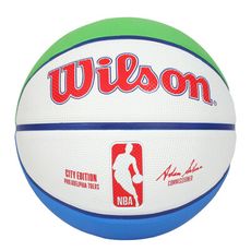 WILSON NBA城市系列24-25 76人-橡膠籃球 #7-室內外 7號球 白藍紅綠橘
