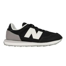 NEWBALANCE 男女中童休閒運動鞋-寬楦 237系列 復古 慢跑 NB N字鞋 黑灰米白