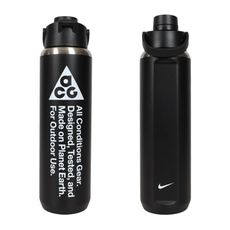 NIKE ACG大口徑保冷瓶24OZ-單車 自行車 登山 運動水壺 700ML 黑白銀