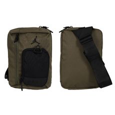 NIKE JORDAN 中型側背包-CORDURA 臀包 斜背包 軍綠黑