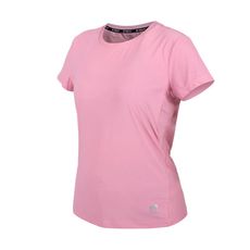 FIRESTAR 女彈性圓領短袖T恤-慢跑 路跑 涼感 運動 上衣 反光 粉紅