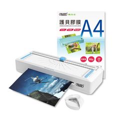 【護貝機+膜超值組】FILUX 飛力士 A4七合一四滾輪裁切冷熱護貝機 LMTC-007HC+20張