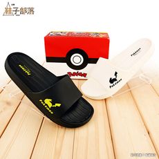 【鞋子部落】大童鞋 男鞋 輕量拖鞋 寶可夢 PA1958-黑/白