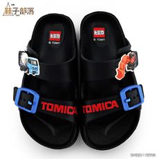 【鞋子部落】童鞋 中童 絆帶輕量拖鞋 TOMICA多美車 TM1852-黑