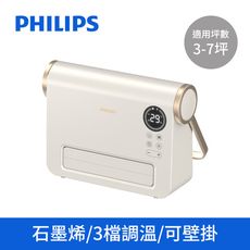 【Philips飛利浦】石磨烯壁掛暖風機/陶磁電暖器-可遙控 AHR3126FX