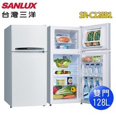 【送拆箱定位】 SANLUX 台灣三洋 128公升一級能效定頻雙門電冰箱SR-C128B1