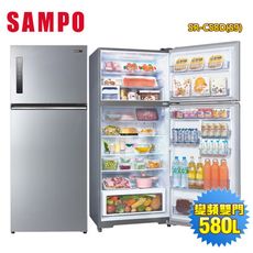 【SAMPO 聲寶】580公升一級能效極光鈦鋼板系列變頻雙門冰箱SR-C58D(S9)~含拆箱定位