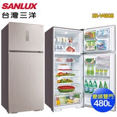 【SANLUX 台灣三洋】480公升一級能效雙門變頻冰箱SR-V480B~含拆箱定位+舊機回收