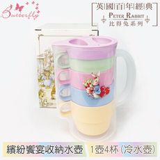 原廠授權比得兔Peter Rabbit彼得兔 繽紛饗宴收納水壺-1壺4杯冷水壺