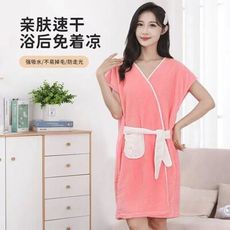 時尚珊瑚絨綁帶浴袍