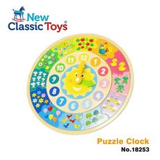 【荷蘭 New classic toys】寶寶認知學習時鐘拼圖開心農場 18253