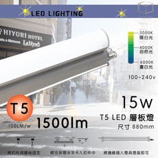 凱得米｜RICH【全新製作】高光效 T5LED三尺 15w 支架 層板燈【SH Lighting】｜