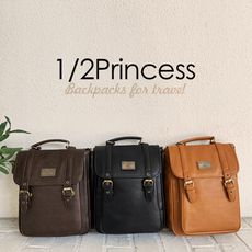 1/2princess全新三代升級版復古皮革雙扣直式3WAY後背包-3色[A2744-1]