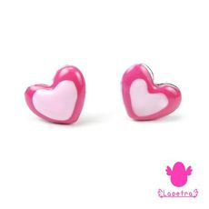 西班牙【La Petra】甜甜愛心  紅、粉紅、紫 三色耳環套組