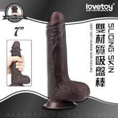 【Lovetoy】7吋雙材質矽膠可彎折吸盤棒(黑色)