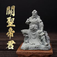 【麟鳳呈祥】開運招財武財神關聖帝君擺飾 青砂石關公雕像