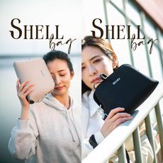 【AXIO】Shell Shoulder bag 經典手作頂級貝殼小肩包(Shell)米色/黑色