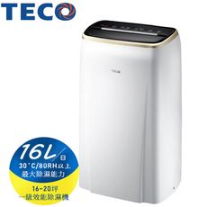 【TECO 東元】16L一級能效除濕機MD3209RW(加贈14吋DC扇)