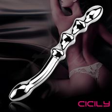 ♥Venus精品♥送收納袋 CICILY-雙頭精靈 不銹鋼前列腺G點+後庭連拉珠按摩棒 情趣 自慰棒