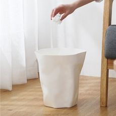 北歐揉皺垃圾桶 創意 褶皺 垃圾桶 北歐 家用 客廳 臥室 無蓋 個性 塑料 紙簍 廚房
