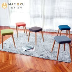 【MAMORU】布藝方型木紋椅凳 方凳 便利凳 穿鞋凳 矮凳 化妝椅 穿鞋 兒童椅OP915A033