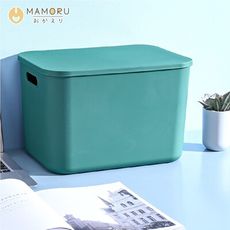 【MAMORU】撞色帶蓋收納盒-24L加高款 (收納箱 收納籃 居家用品 浴室收納)OP21463