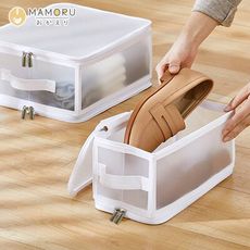 【MAMORU】無印風透明收納箱-6.7L(衣物收納/折疊收納箱/收納盒) OP2002