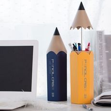 三米samy-鉛筆造型筆筒 ins風復古大鉛筆造型筆筒 化妝刷防塵收納盒 創意大容量桌面擺件 鉛筆