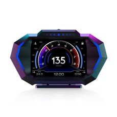 OBD GPS HUD抬頭顯示器 彩色液晶顯示時速 轉速 水溫 渦輪 GPS+北斗測速器 雙模雙系統