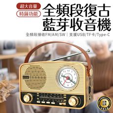 復古藍牙音箱 FM AM收音機 時鐘功能 藍芽收音機 復古藍牙喇叭 無線藍牙音響 迷你 便攜 藍芽